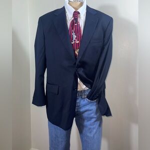 Brooks brother mens 1818 Madison two piece suite set sz 42s black wool USA